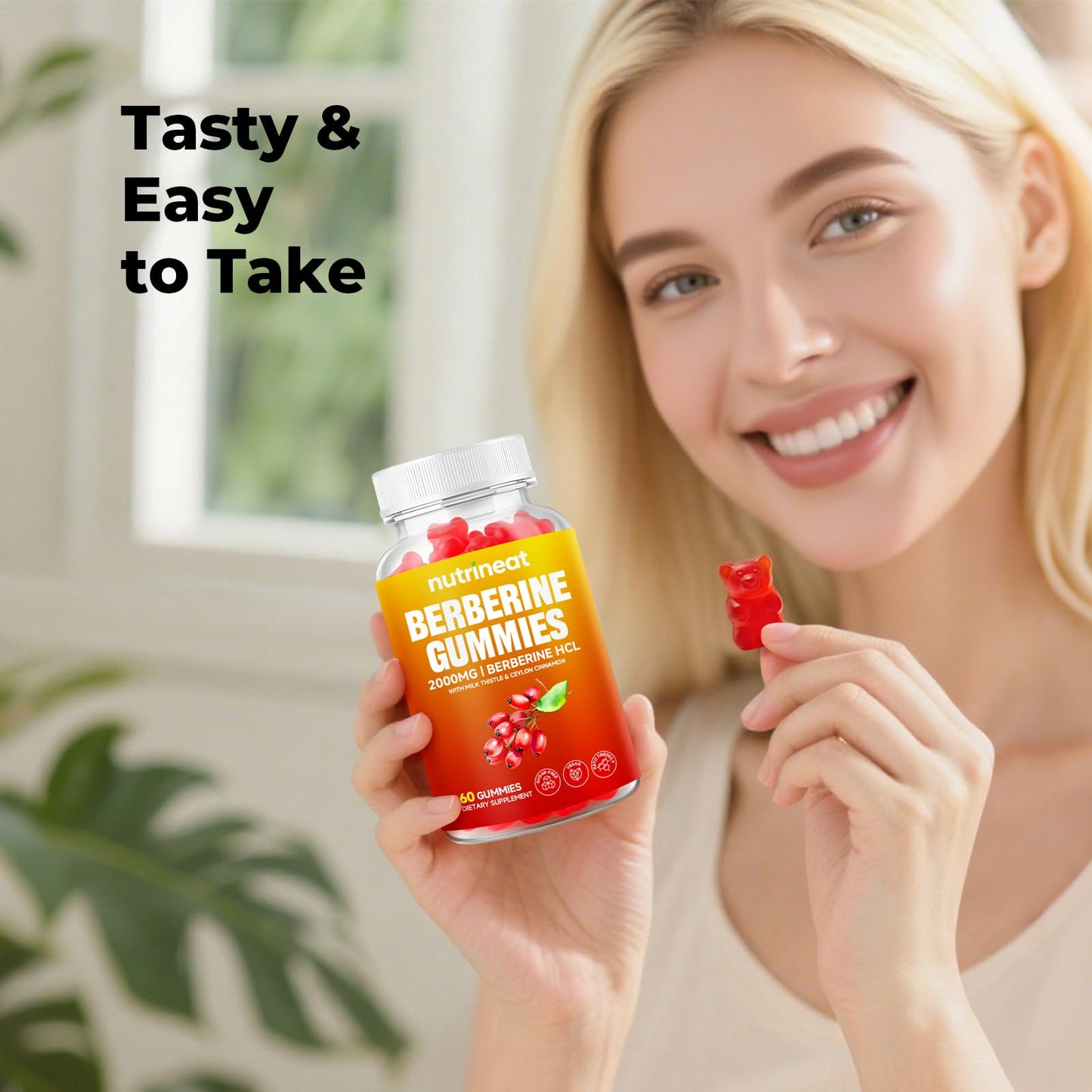 NutriNeat Berberine Gummies - 60 Count, 2000mg Berberine + Cinnamon & Milk Thistle