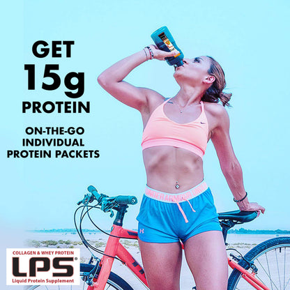 Nutritional Designs LPS Liquid Collagen & Whey Protein Supplement - Non-GMO, Sugar-Free, Grape, 100 Packets