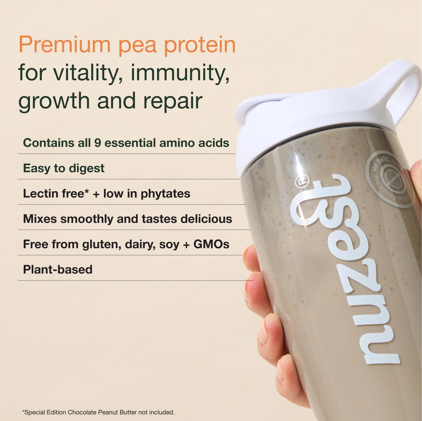 Nuzest Pea Protein Powder – Clean Lean Plant-Based Protein, Dairy Free