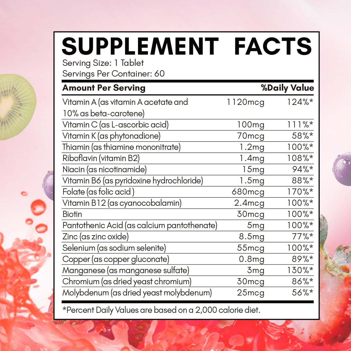 NYO3 Women’s Multivitamin with Zinc & Biotin | Gluten-Free, 60 Day Supply