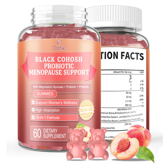OALSE Menopause Gummies for Women – Peach Flavor, 60 Count