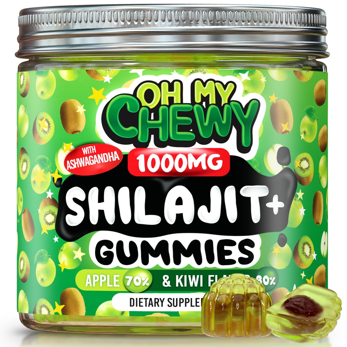 OH MY CHEWY Himalayan Shilajit Gummies - High Potency Gold-Grade Resin | Energy & Immune Support