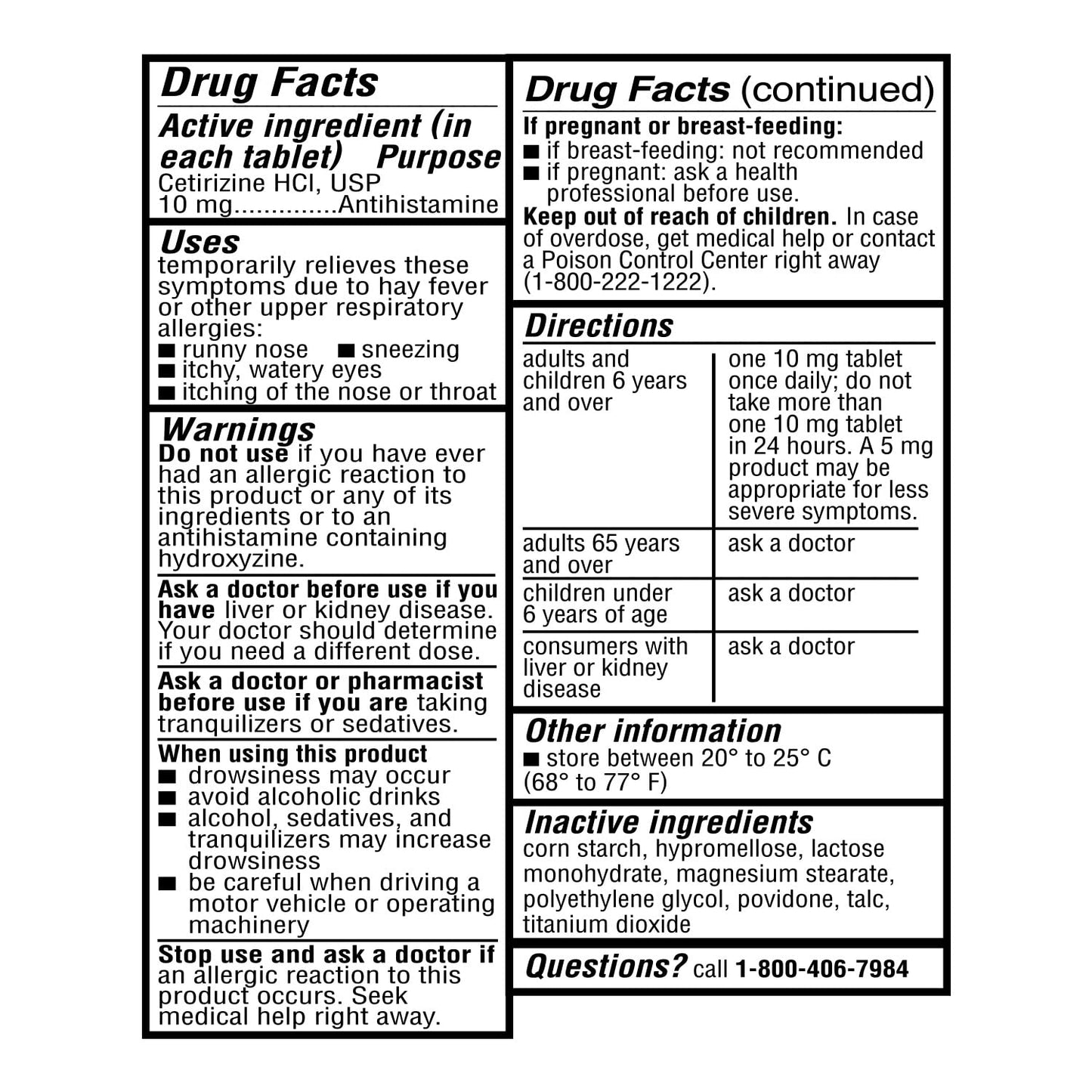 Ohm Cetirizine 10 mg – All Day Allergy Relief (100 Count)