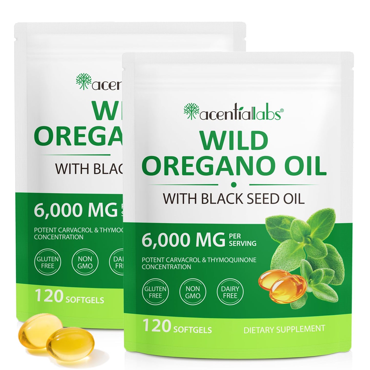 Oil of Oregano with Black Seed Oil Softgels 120 Count – Immune Support & Antioxidant Power | Non-GMO