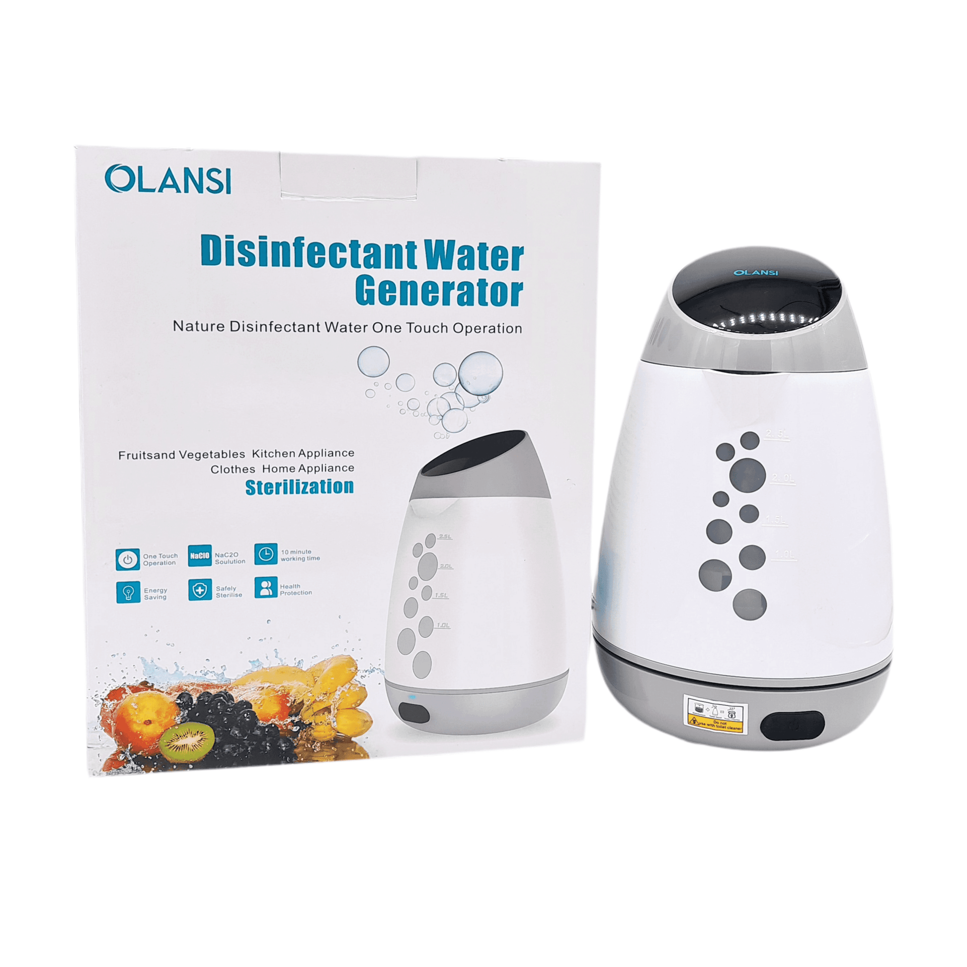 OLANSI Multi - Purpose Cleaning Water Generator, 2.5L Capacity - HealVia LimitedHealVia LimitedOLANSI Multi - Purpose Cleaning Water Generator, 2.5L Capacity