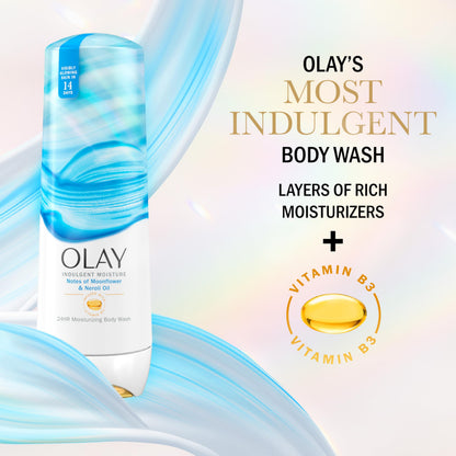 Olay Indulgent Moisture Body Wash for Women – 24-Hour Hydration, Vitamin B3, 20 fl oz