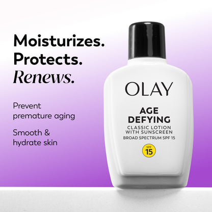 Olay Age Defying Classic Daily Renewal Lotion with SPF 15 – 4 oz