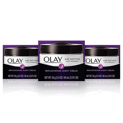 Olay Age Defying Anti-Wrinkle Replenishing Night Face Cream – 2 oz, 3-Count