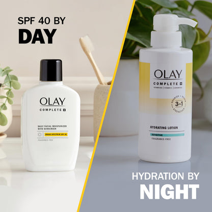 Olay Complete+ Hydrating Lotion Fragrance-Free | 3-in-1 Daily Moisturizer