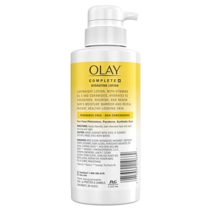 Olay Complete+ Hydrating Lotion Fragrance-Free | 3-in-1 Daily Moisturizer