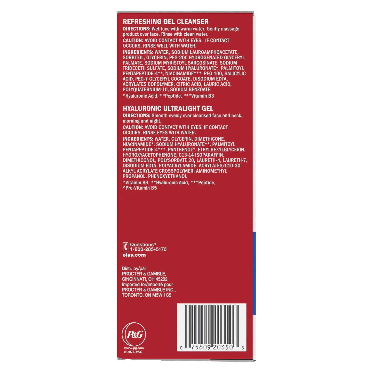 Olay Hyaluronic Duo Pack – Fragrance-Free Gel Cleanser & Ultralight Gel Moisturizer