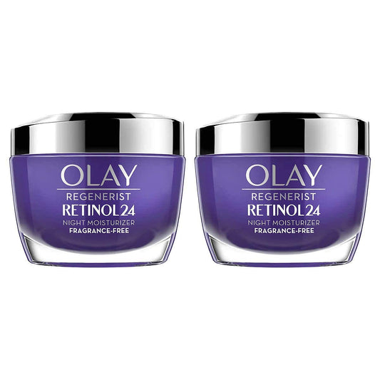 Olay Regenerist Retinol 24 Night Cream – 2 x 1.7 oz (Net Wt 3.4 oz) | Fragrance Free Hydration