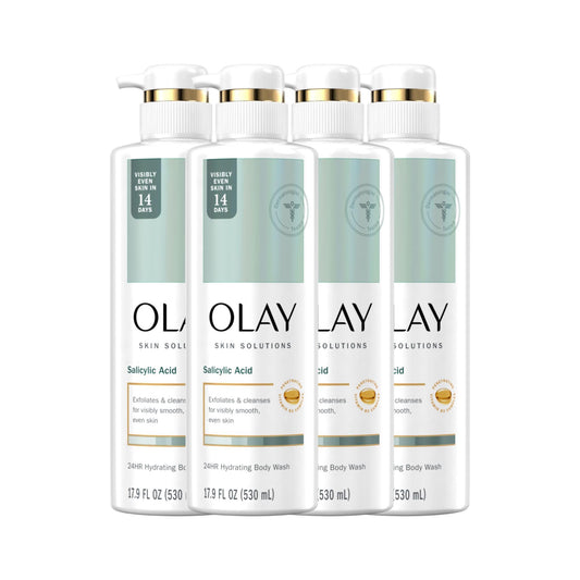 Olay Skin Solutions Hydrating Body Wash with Salicylic Acid – 4 x 17.9 fl oz
