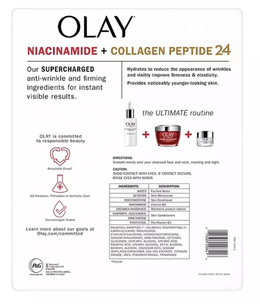 Olay Ultimate Niacinamide + Hyaluronic + Peptide Eye Cream – 0.5 fl oz (2 Pack)