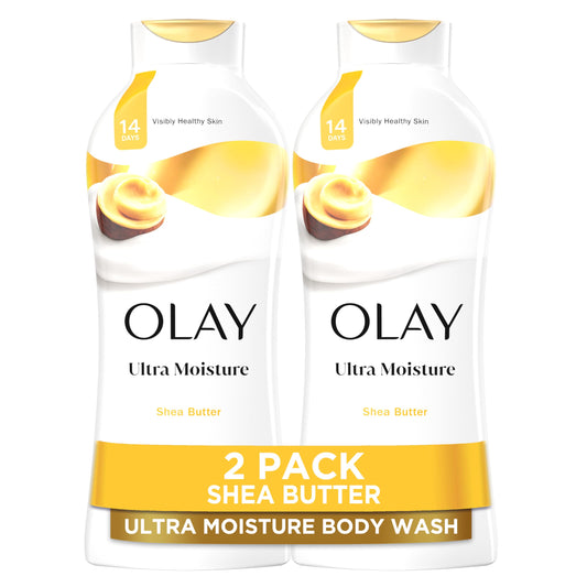 Olay Ultra Moisture Body Wash for Women – 24HR Hydration with Shea Butter & Vitamin B3 Complex | Paraben & Phthalate Free | 2 x 22 oz