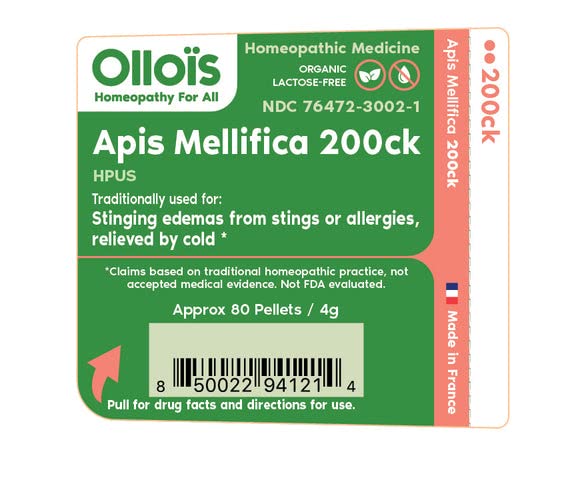 OLLOIS Apis Mellifica 200ck – Organic, Lactose-Free Homeopathic Medicine (Pack of 3)