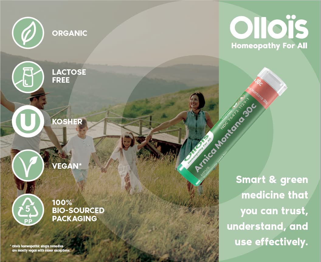 OLLOIS Arnica Montana 30C | Organic, Lactose-Free, Kosher Homeopathic Medicine - 80 Pellets (Pack of 3)