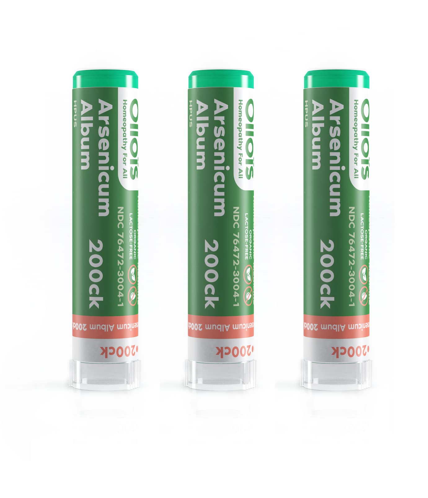 OLLOIS Arsenicum Album 200ck Organic Homeopathic Medicine – Lactose Free, Kosher, 80 Pellets (Pack of 3)