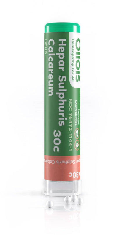 OLLOIS Hepar Sulphuris Calcareum 30c – Organic, Lactose-Free Homeopathic Medicine (80 Pellets)