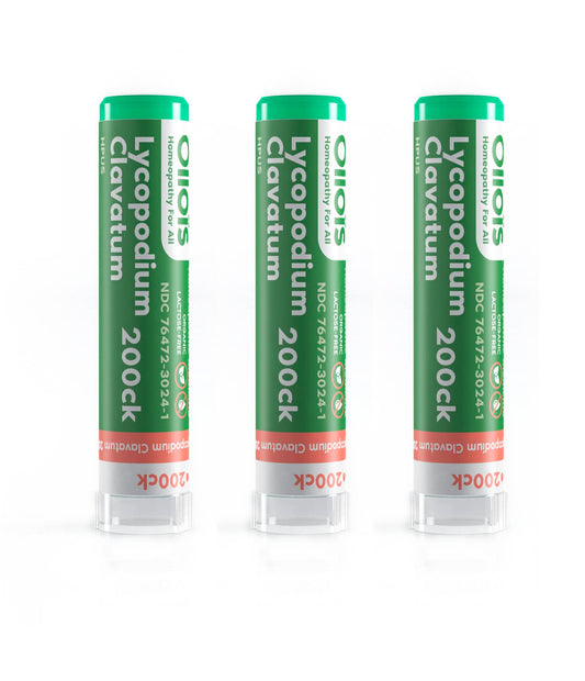 OLLOIS Lycopodium Clavatum 200ck – Organic, Lactose-Free Kosher Homeopathic Medicine (80 Pellets, Pack of 3)