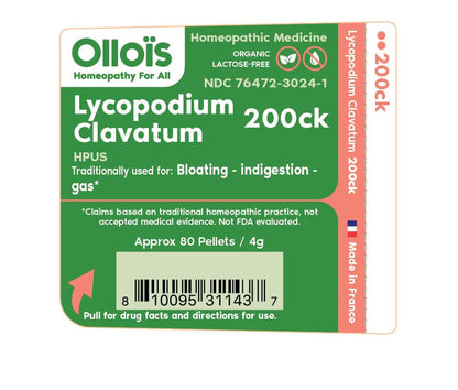 OLLOIS Lycopodium Clavatum 200ck – Organic, Lactose-Free, Vegan Homeopathic Medicine | 80 Pellets (Pack of 1)