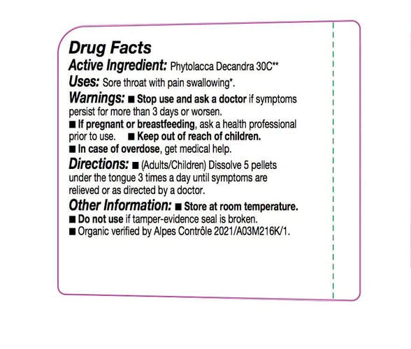 OLLOIS Phytolacca Decandra 30c Organic, Lactose-Free, Kosher Homeopathic Medicine, 80 Pellets (Pack of 3)