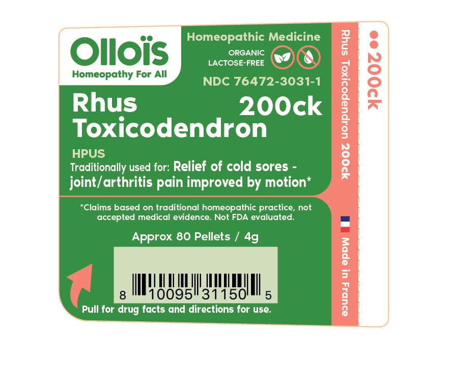 OLLOIS Rhus Toxicodendron 200ck – Organic, Lactose-Free, Vegan Homeopathic Pellets (80)