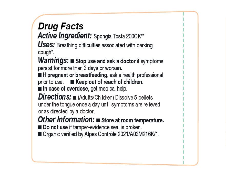 OLLOIS Spongia Tosta 200ck – Organic, Lactose-Free Homeopathic Medicine (80 Pellets)