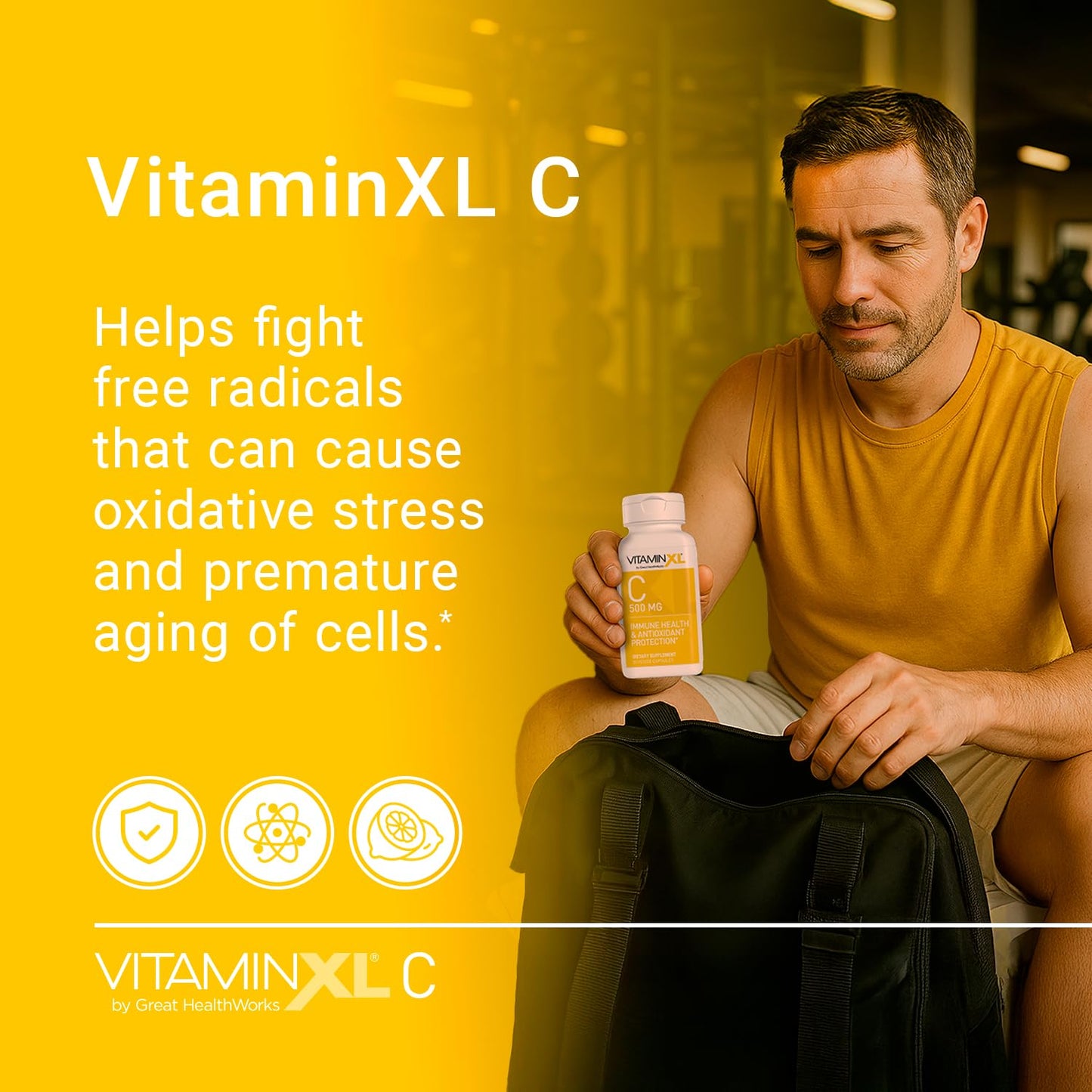OmegaXL VitaminXL Vitamin C 500 mg — Immune Support, Antioxidant & Collagen Production (30 Vegan Capsules)