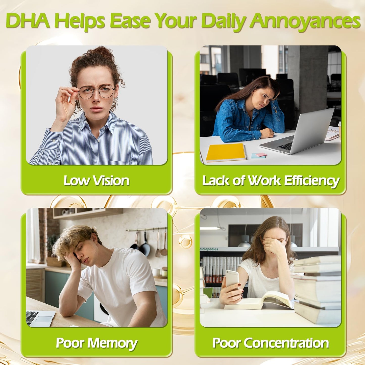 OMOGS Algae DHA 600 mg Softgels with Phosphatidylserine & Walnut Oil