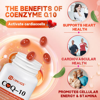 OMOGS CoQ10 400mg Softgels | High Absorption CoQ10 for Heart Health