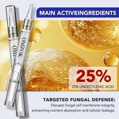 OMZOK Toenail Fungus Pen - 25% Undecylenic Acid & Tea Tree Oil - Extra-Strength Nail Repair (5-Pack)