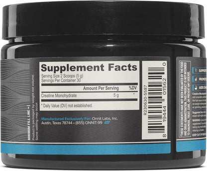 ONNIT Creatine Monohydrate Powder - 30 Servings, 5.29 oz, Non-GMO