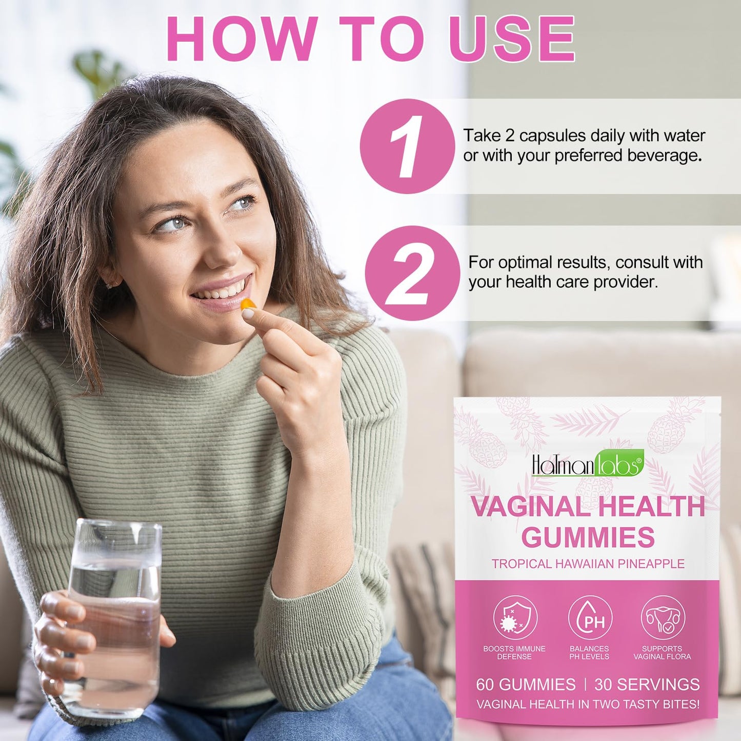 Onznoz Vaginal Probiotics for Women - PH Balance Gummies, Vaginal Health & Flora