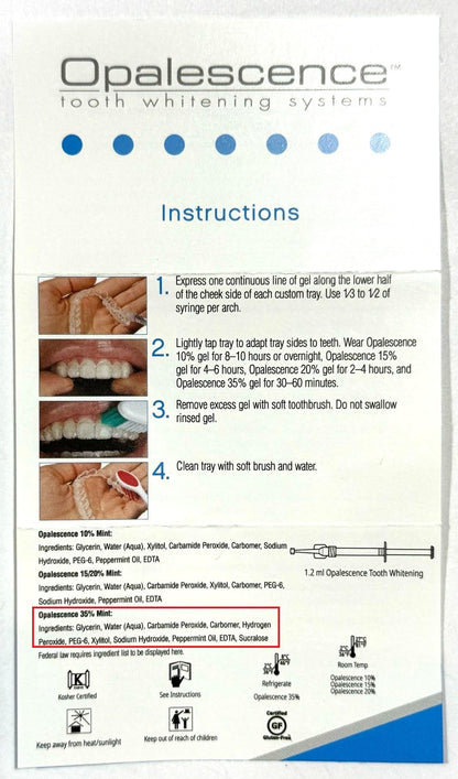 Opalescence 35% Mint Gel Syringes Refill Kit (4 Count) – Ultradent