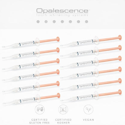 Opalescence 20% PF Gel Syringes Refill Kit (12 Syringes) Carbamide Peroxide – Melon Flavor, Made by Ultradent