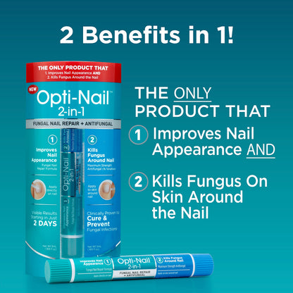 Opti-Nail 2-in-1 Toe Nail Fungus Treatment — Improve Appearance & Fight Fungus