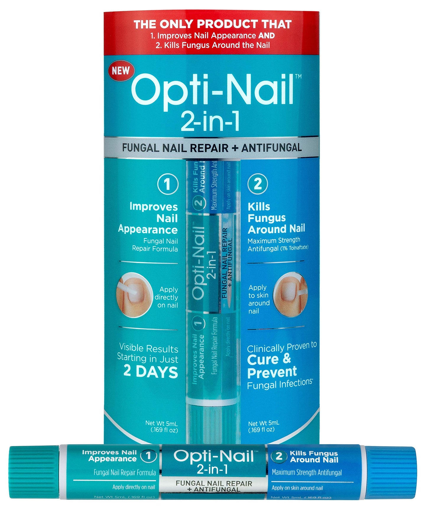 Opti-Nail 2-in-1 Toe Nail Fungus Treatment — Improve Appearance & Fight Fungus