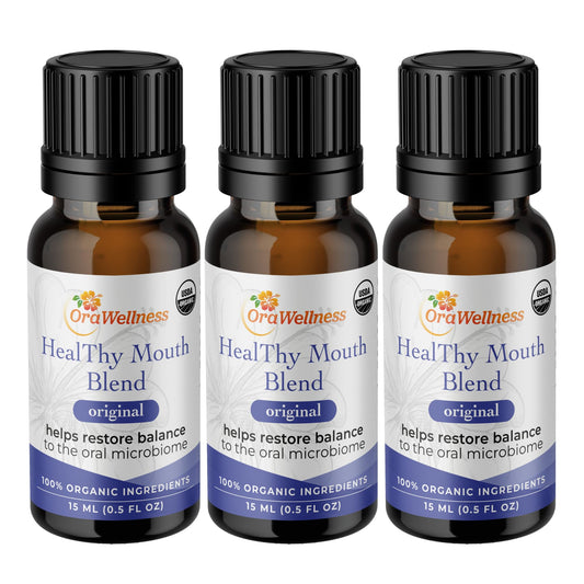 OraWellness Healthy Mouth Blend Organic Tooth Oil - Fluoride Free, Made in USA | Natural Mouthwash & Toothpaste Alternative (Pack of 3)