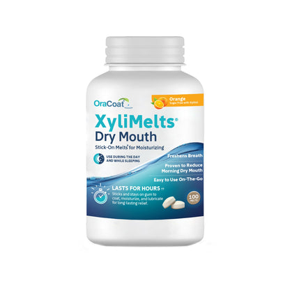 Oracoat XyliMelts Dry Mouth Relief Discs – 8-Hour, Orange, Xylitol