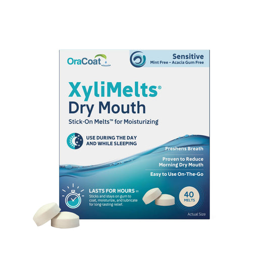OraCoat XyliMelts لتخفيف جفاف الفم – خالٍ من النعناع والصمغ العربي، إكسيليتول، 40 قطعة