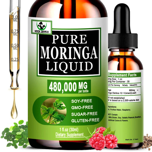 Moringa Biologico Liquido in Gocce - Energia, Immunità e Assorbimento 6 Volte Superiore