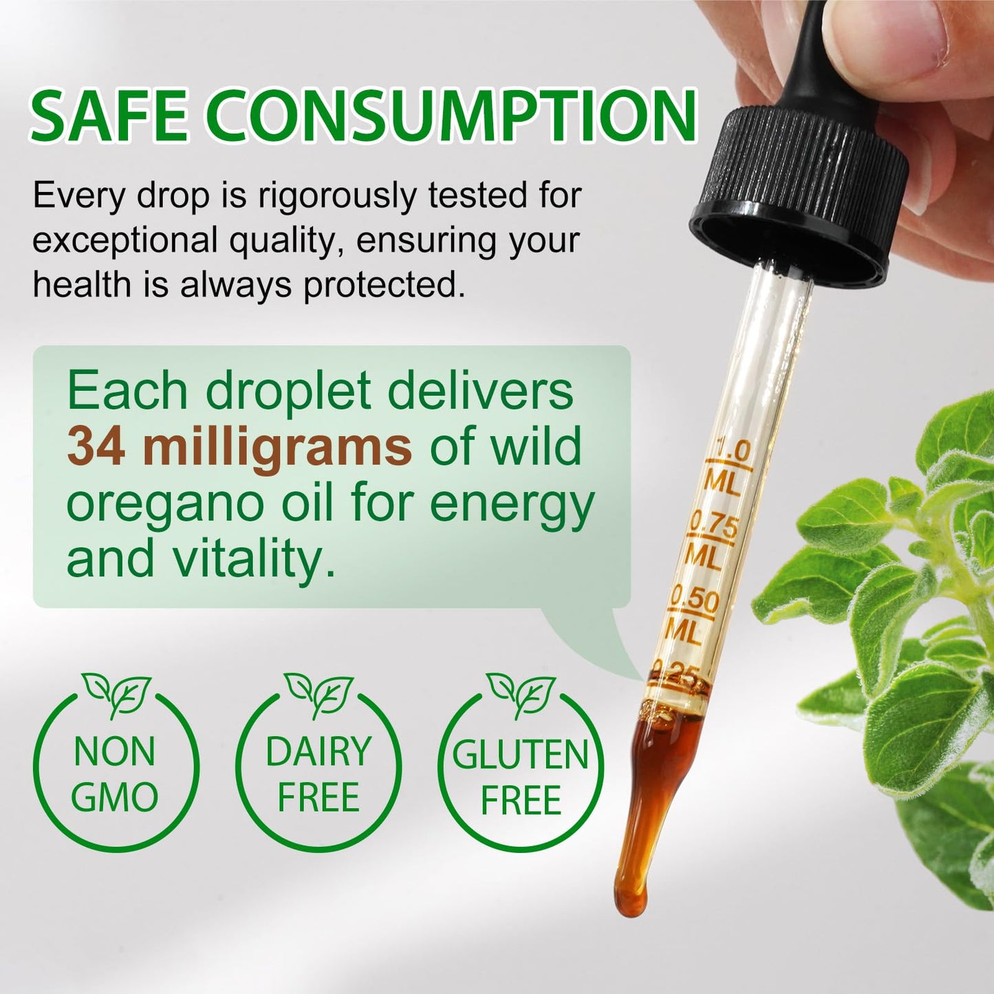Organic Oregano Oil Liquid Drops | Natural Herbal Supplement for Immune, Digestive Support & Energy | Non-GMO, Gluten Free | 2 FL OZ