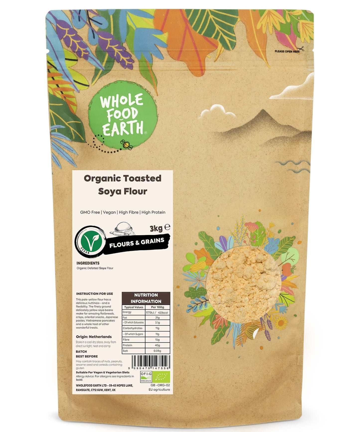 Organic Toasted Soya Flour