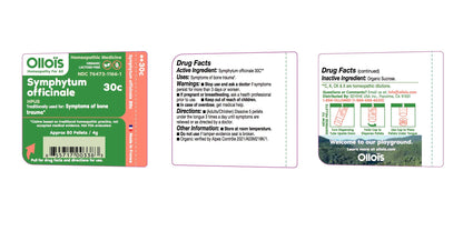 OLLOIS Symphytum Officinale 30C – Organic, Lactose-Free Homeopathic Medicine, 80 Pellets