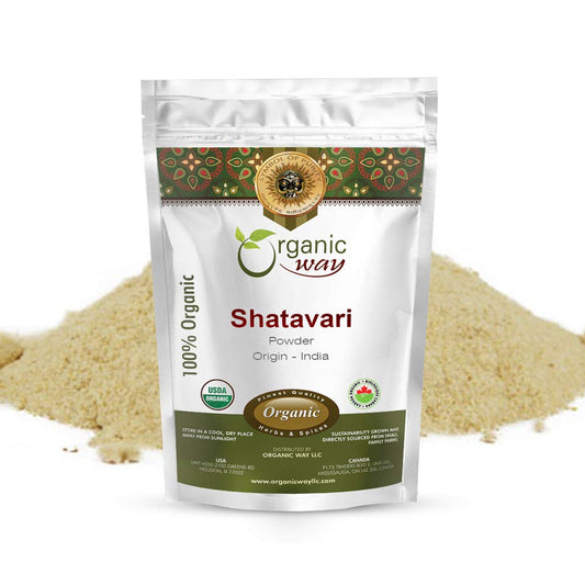 Organic Way Shatavari in Polvere (Asparagus racemosus) - Certificato Kosher e USDA | Vegano, Senza OGM e Senza Glutine | 100% Crudo dall'India (113 g)