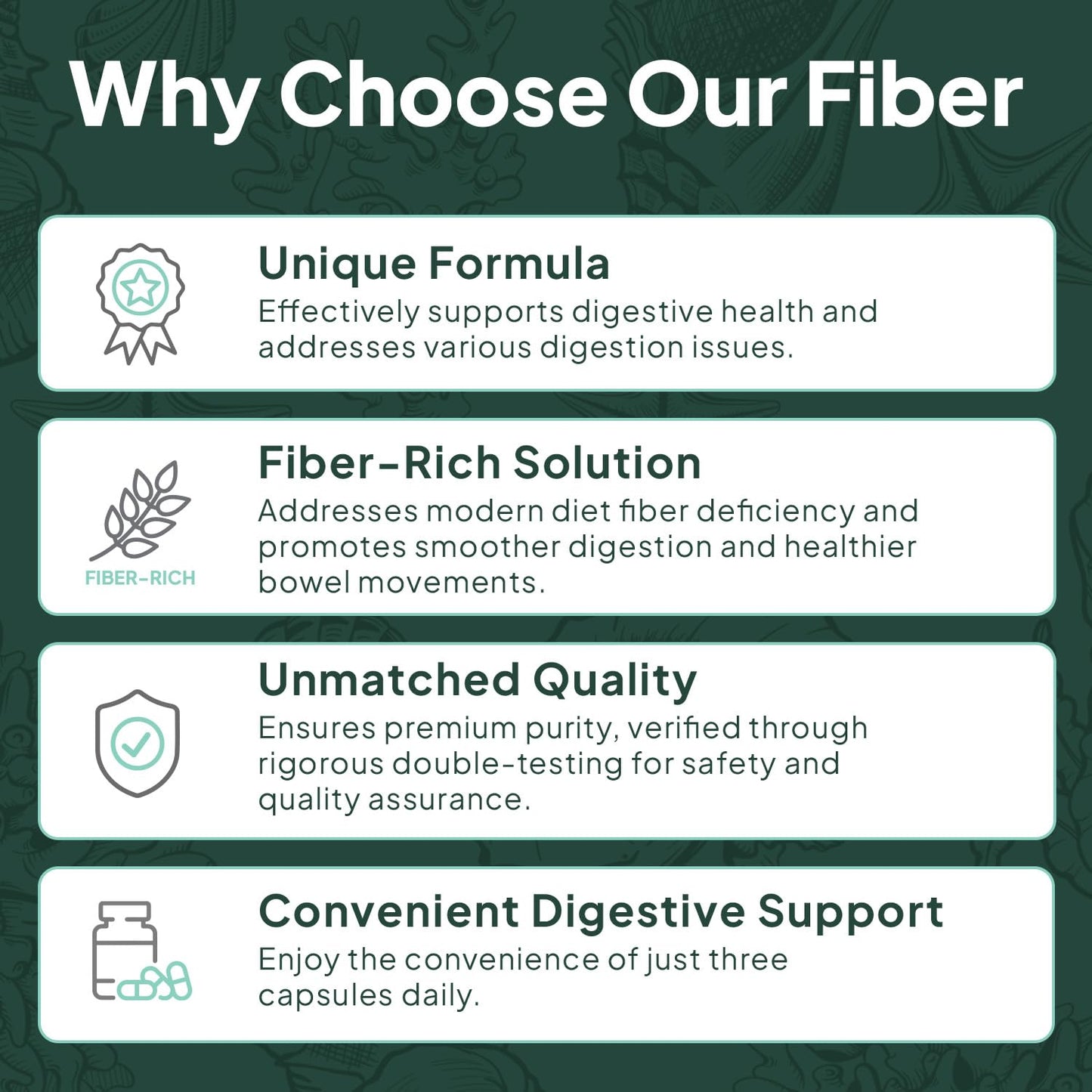Organics Ocean Better Fiber - Daily Fiber Supplement for Gentle, Regular Bowel Movements (3 Bottles)