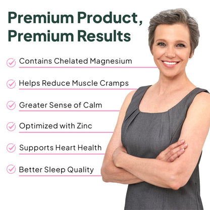 Organics Ocean Pure Magnesium Glycinate with Zinc – Maximum Strength Chelated Magnesium for Sleep & Muscle Support (6 Bottles)