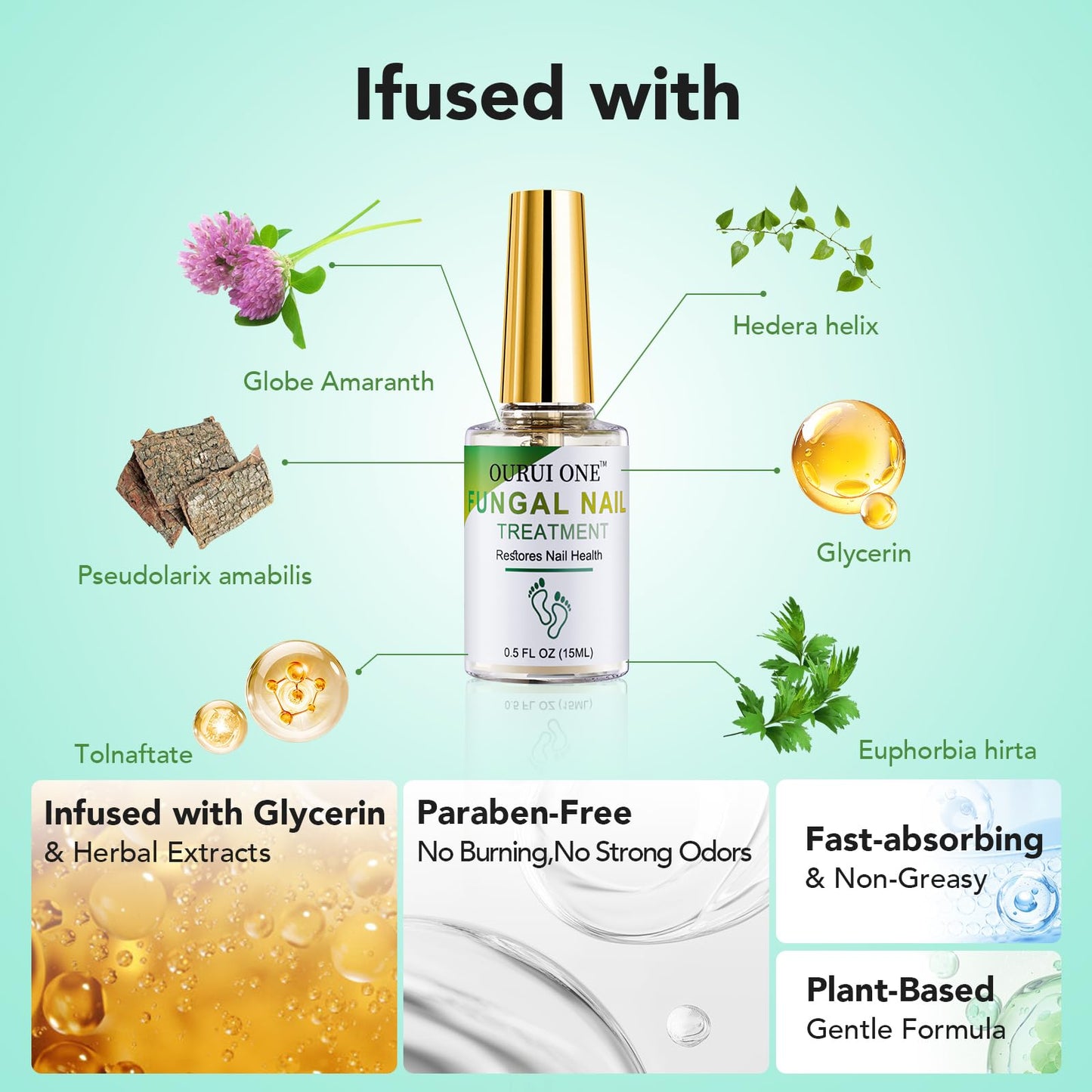 ourui one Toenail Fungus Treatment Extra Strength — 4-Week Nail Repair for Thick, Yellow Nails