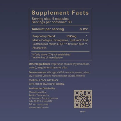 Oxiceutics Gut to Glow Probiotics with L. Reuteri LRDR — Dr. Davis Formula for Gut Skin Axis
